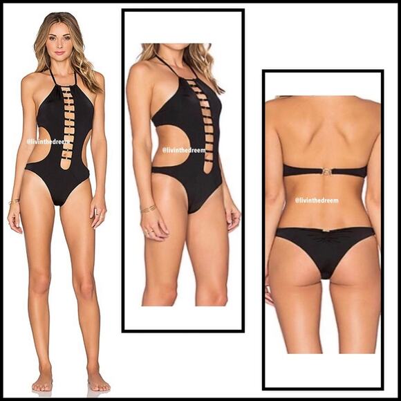 BEACH BUNNY BASICS ONE PIECE SWIMSUIT SZ XL $198 - Picture 1 of 13
